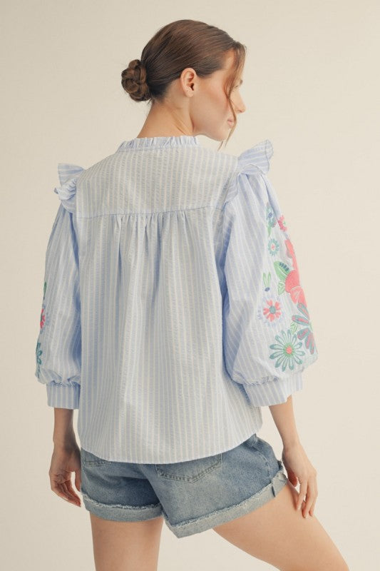 Pretty Please Ruffle Blouse By Jodifil