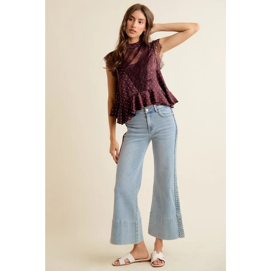 Merlot Moments Satin Blouse By So me