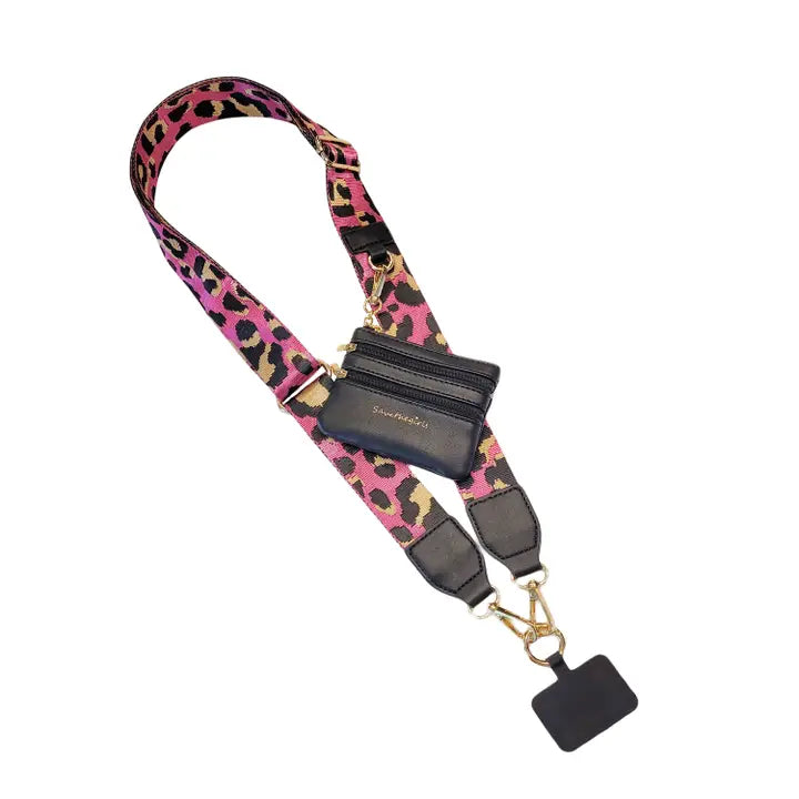 Save The Girls -Clip & Go Crossbody Strap W/Zippered Pouch
