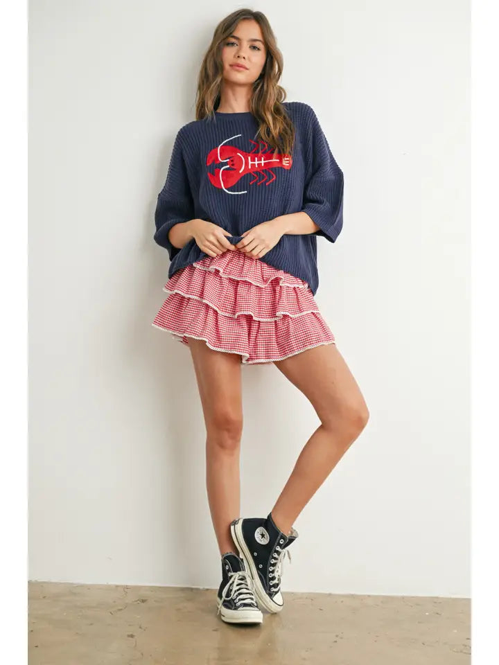 Three tiered ruffle shorts that give the illusion of a skirt 
