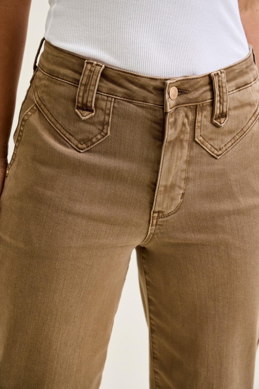 Judy Blue Latte Luxe Cropped Wide Leg Jeans 881095