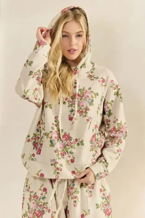 Vintage Printed French Terry Hoodie By Veveret