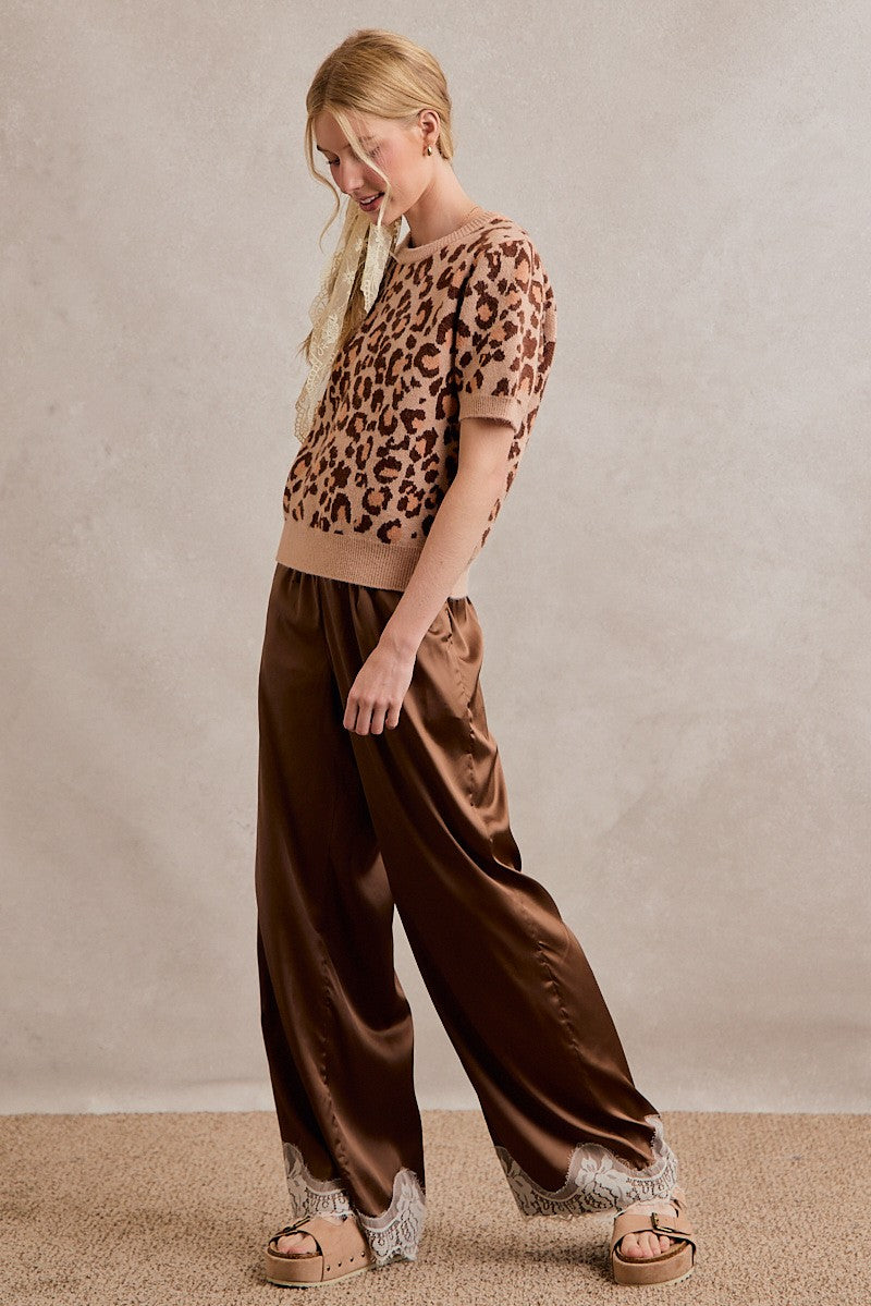 Romantic Date Night Satin Lace Pants