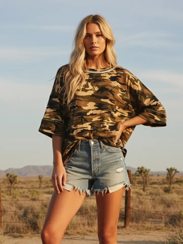 Casual Crush Camo Tee By Sewn And Seen