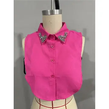 Diamond Studded Detachable Shirt Collar By Sheer Trend
