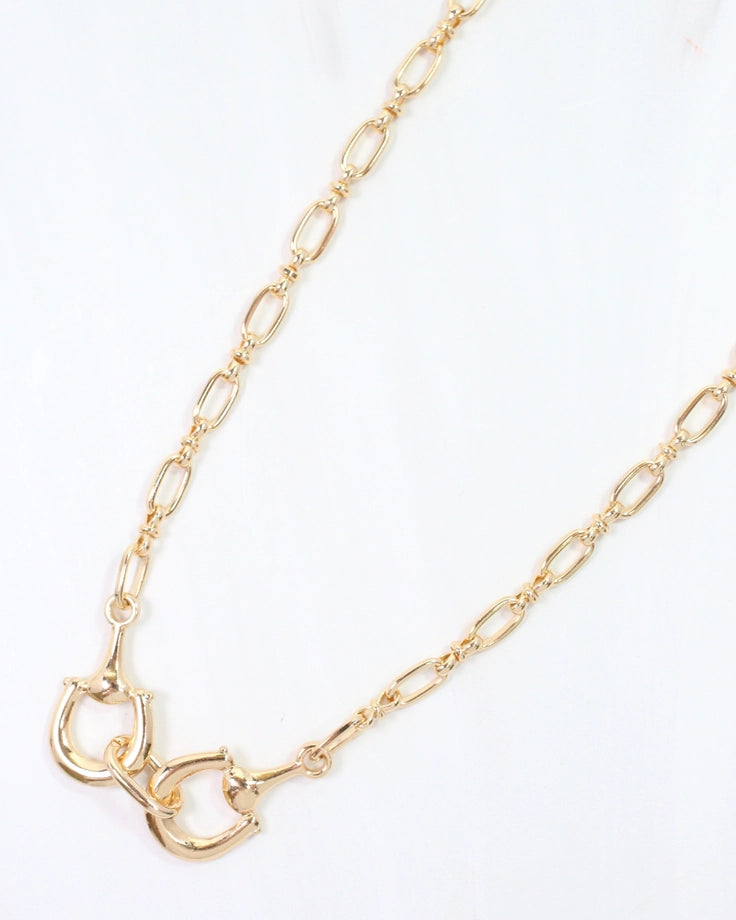 Declan Double Horsebit Necklace By Caroline Hill
