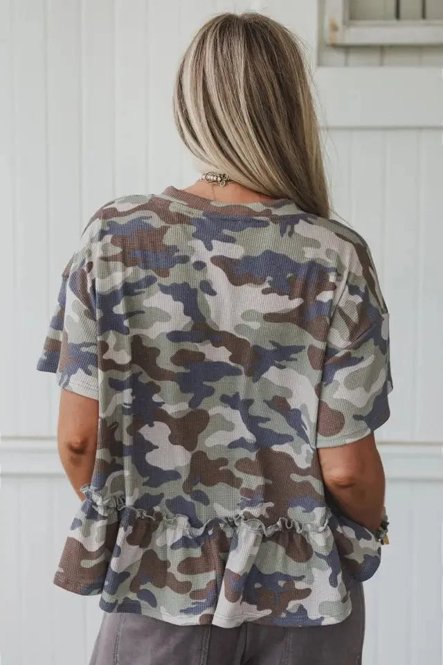 Camouflage Muse Babydoll Top By Three Bird Nest