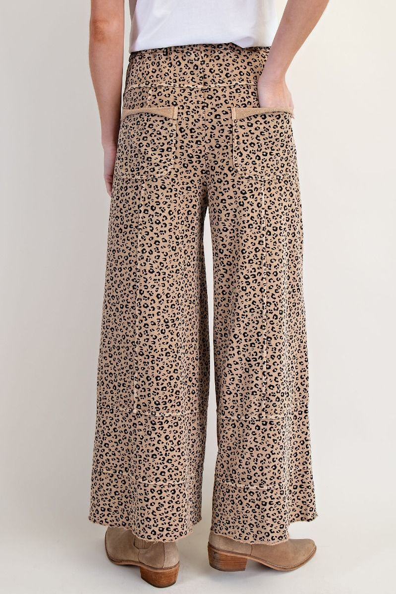 Camel Animal Print Terry Pants By Easel