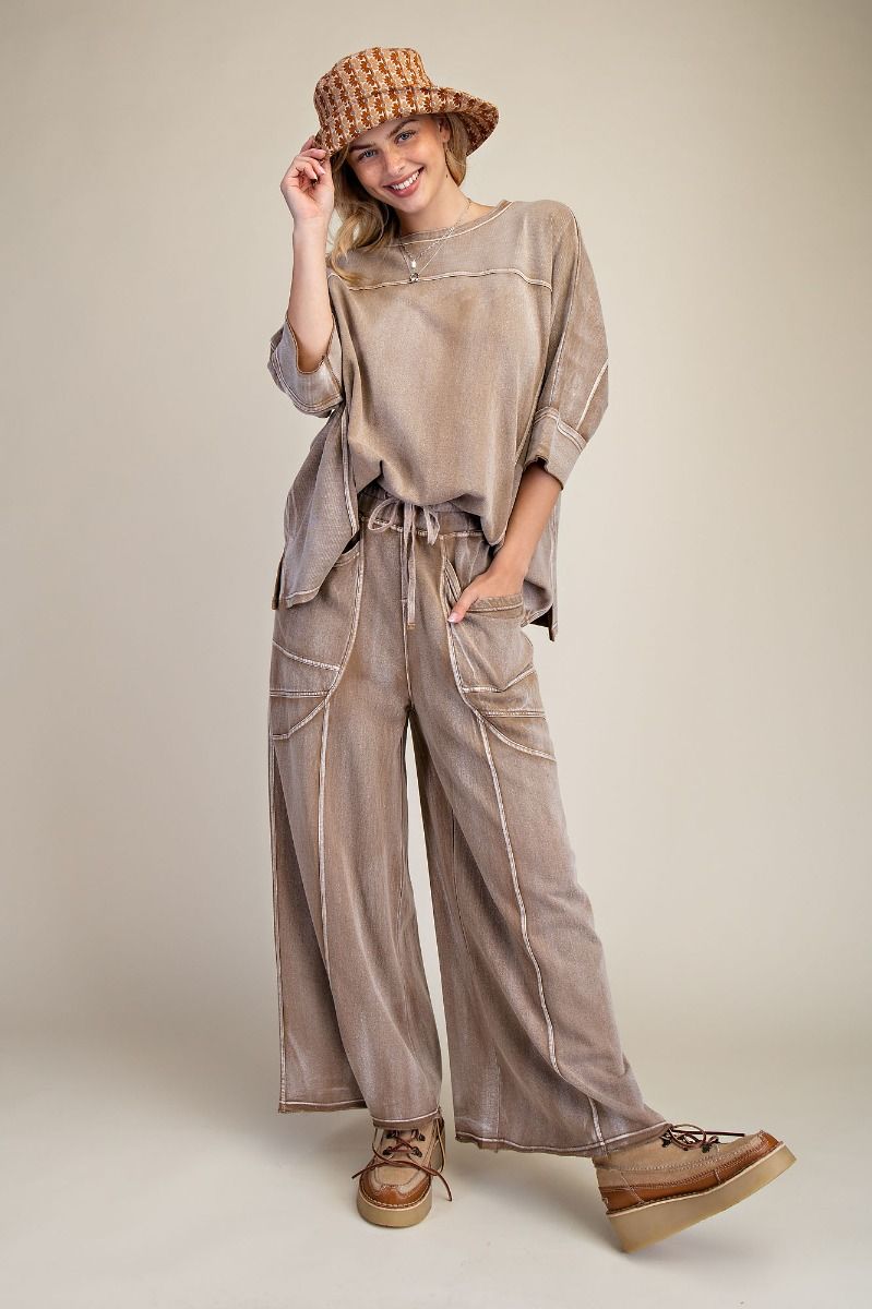 Monkey Washed Terry Pants By Easel
