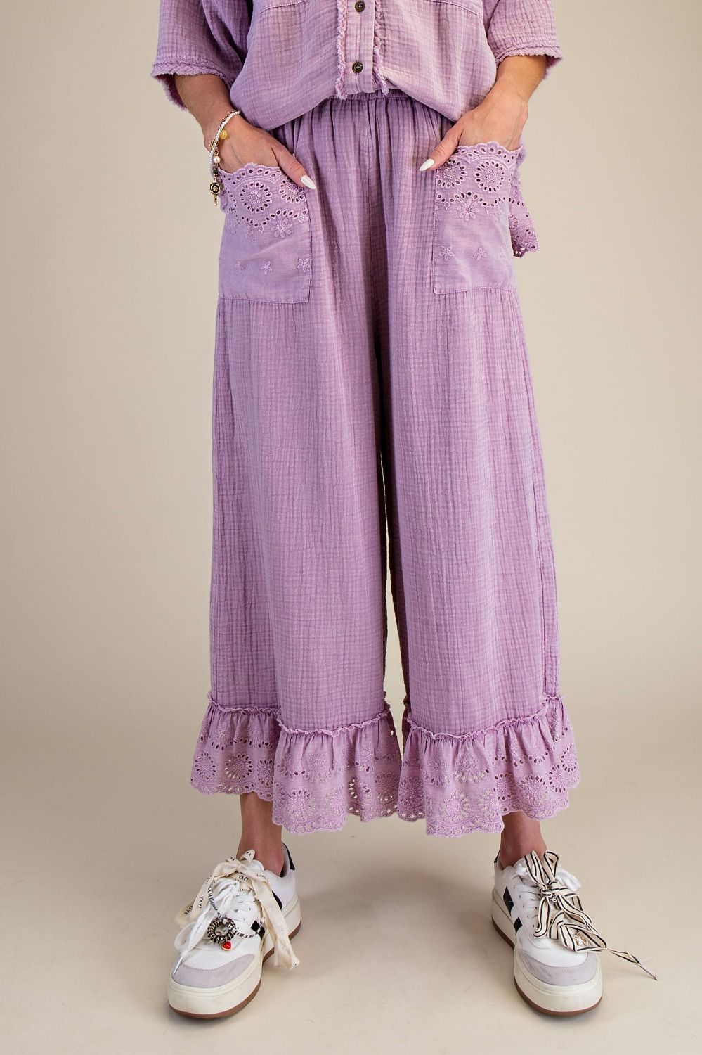 Bloom Baby Lilac Eyelet Pants By Easel
