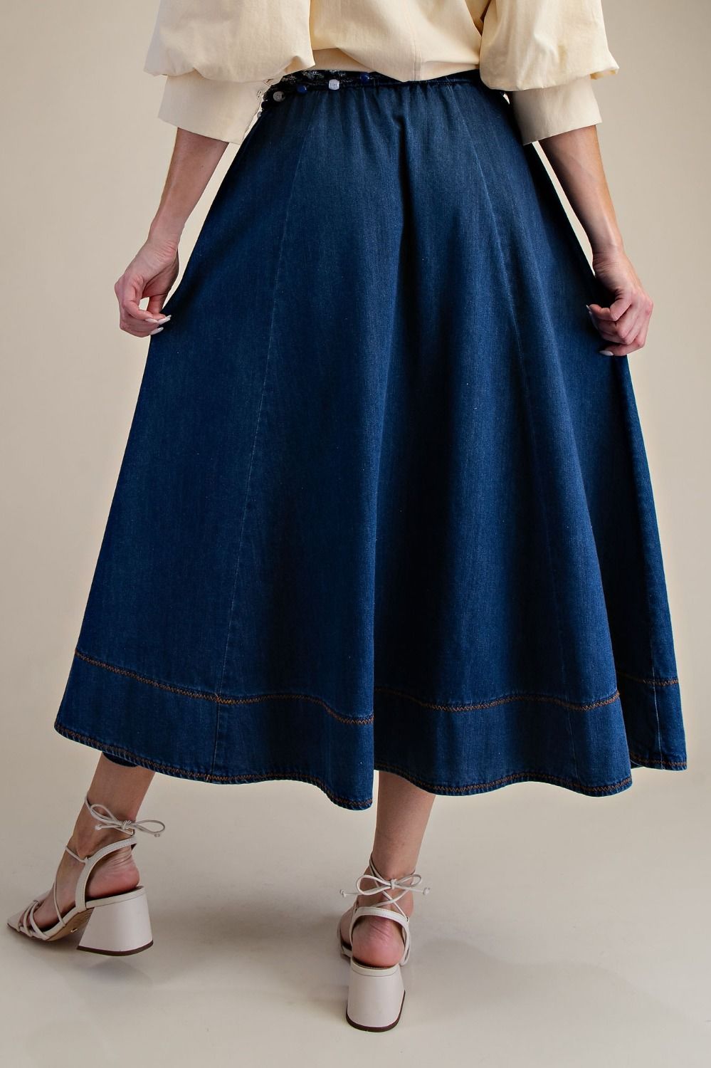 Midnight Muse Washed Denim Skirt