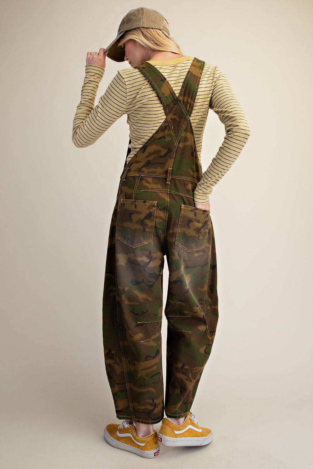 Camo Crush Barrel Overalls By Easel