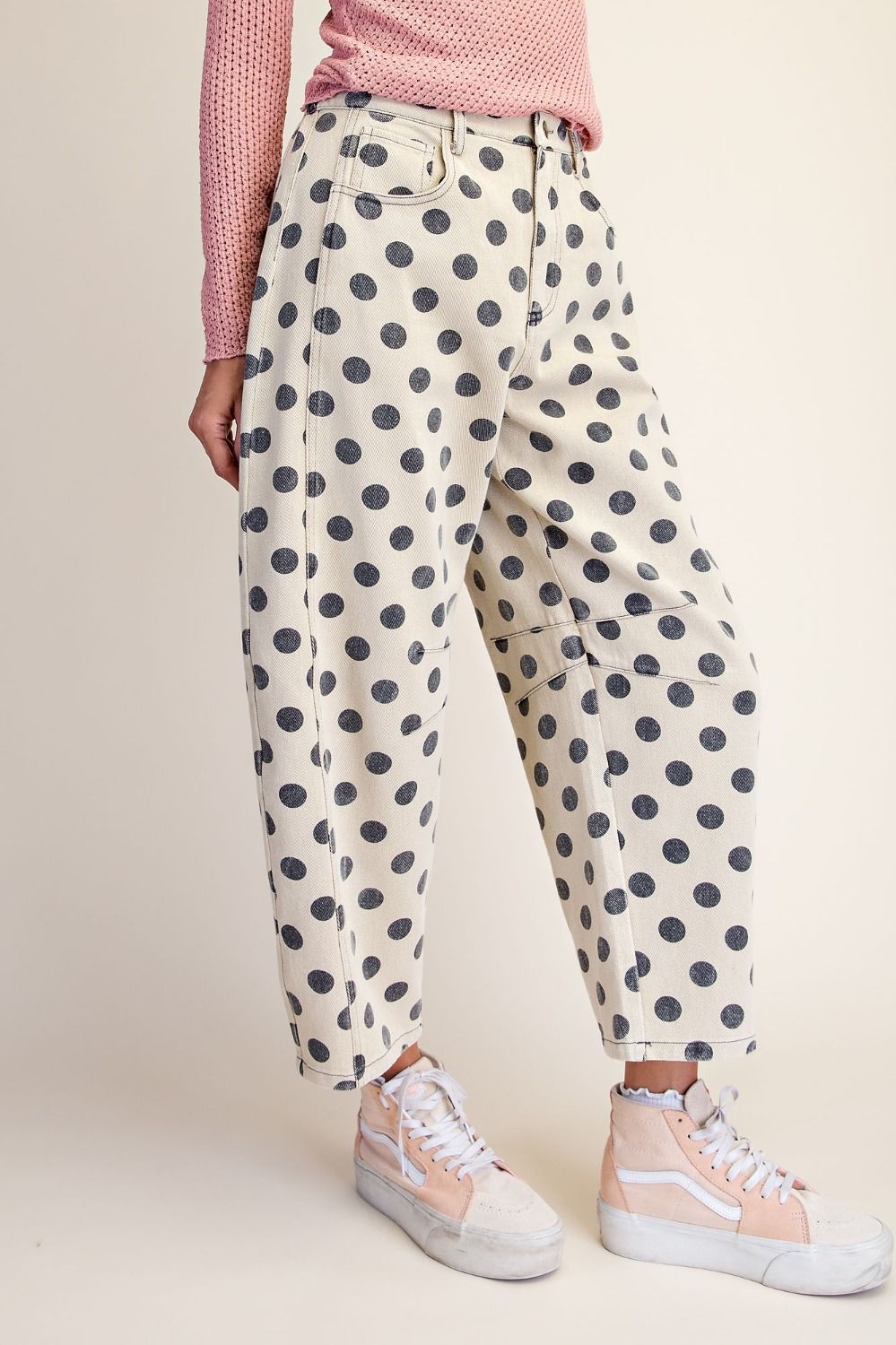 Curvy Dot Your Way Barrel Pants By Easel