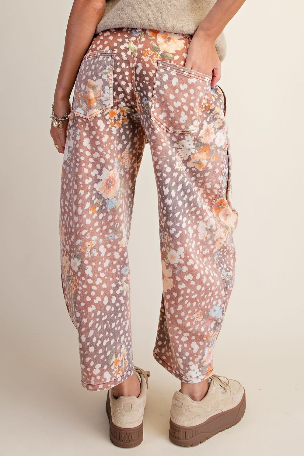 Curvy Autumn Wildflower Barrel Pants