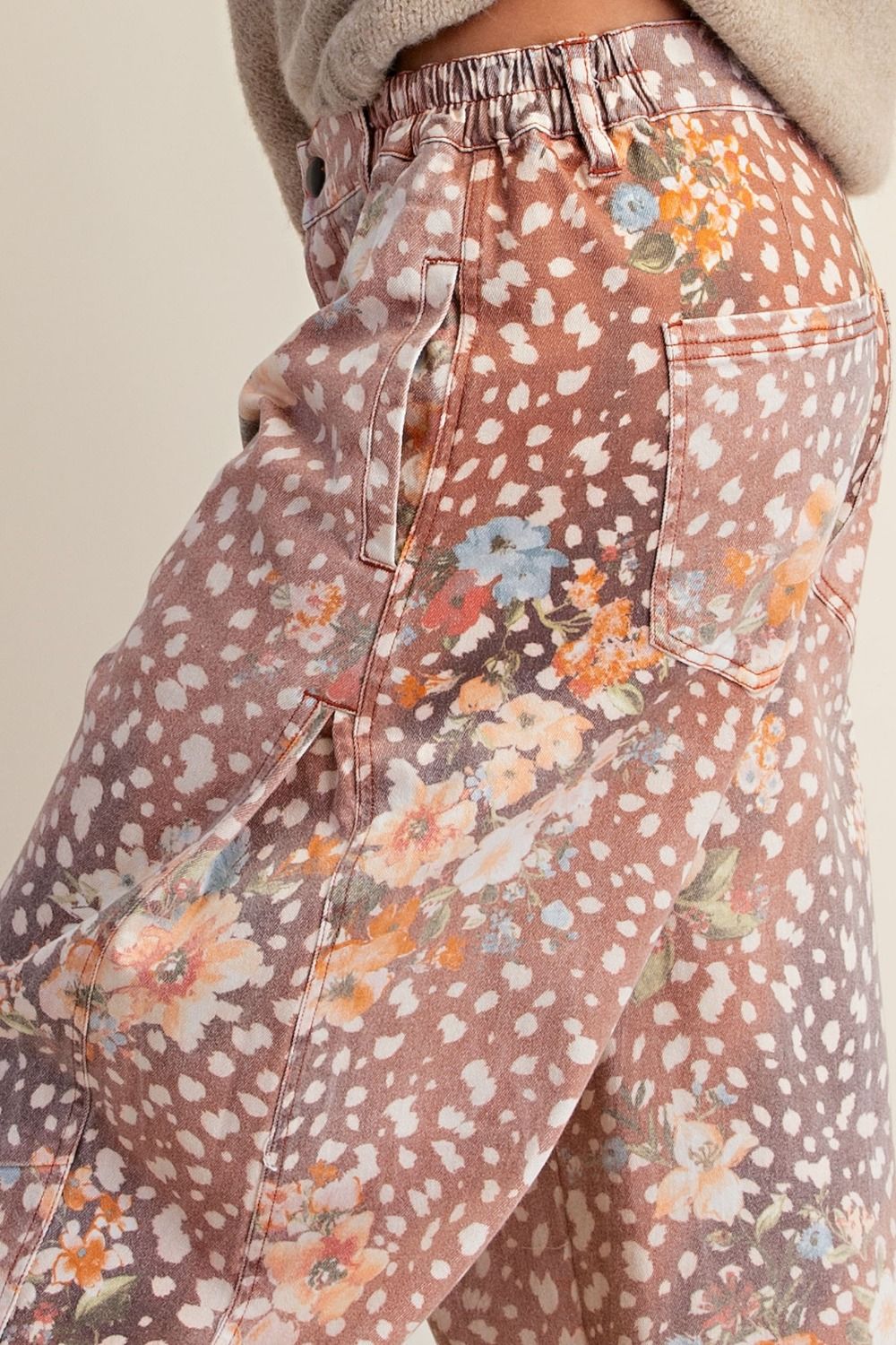 Curvy Autumn Wildflower Barrel Pants