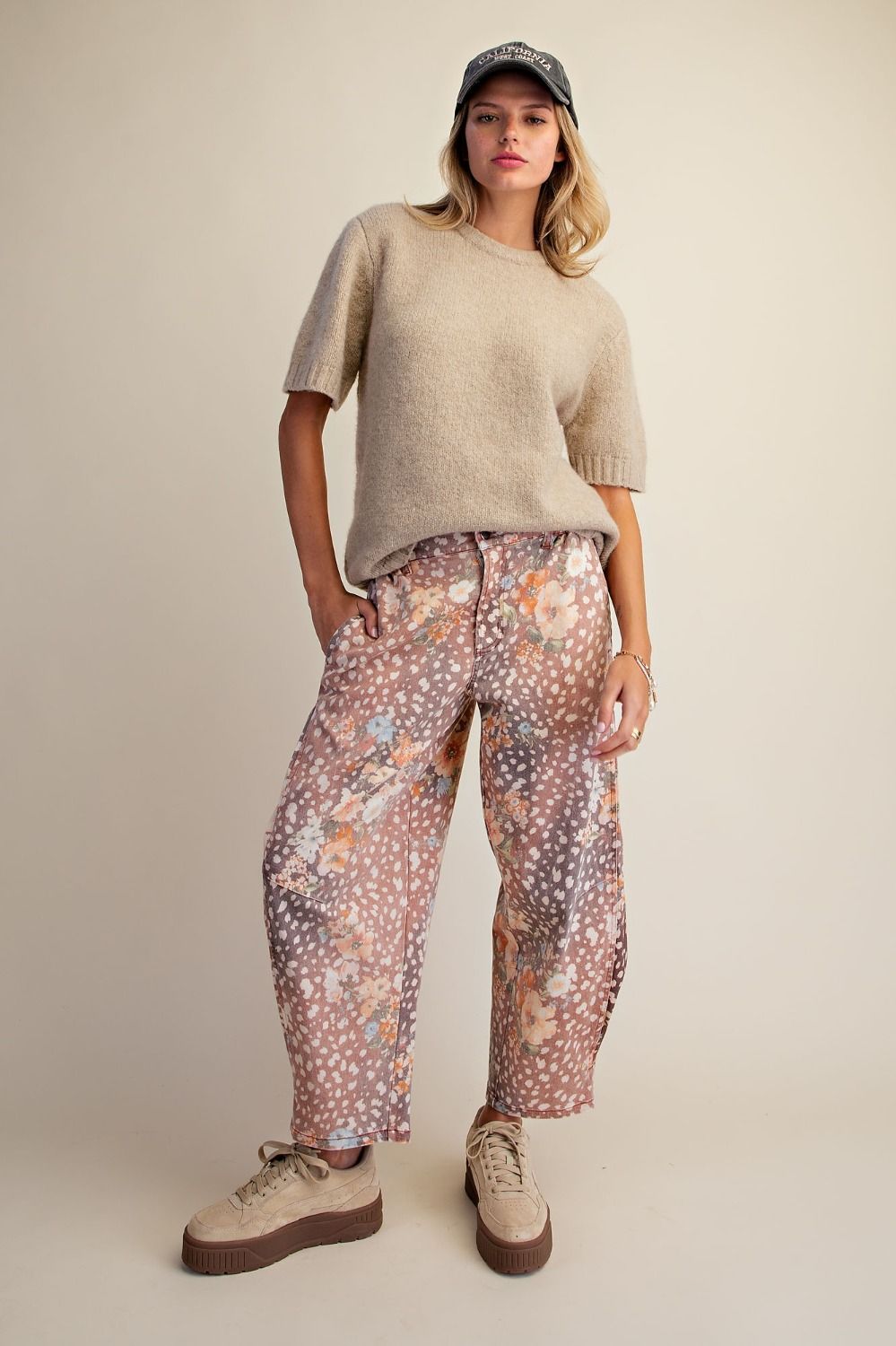 Curvy Autumn Wildflower Barrel Pants