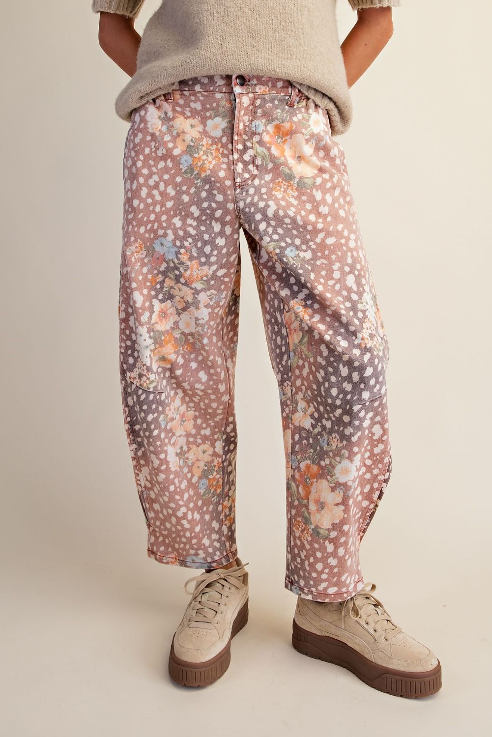 Curvy Autumn Wildflower Barrel Pants