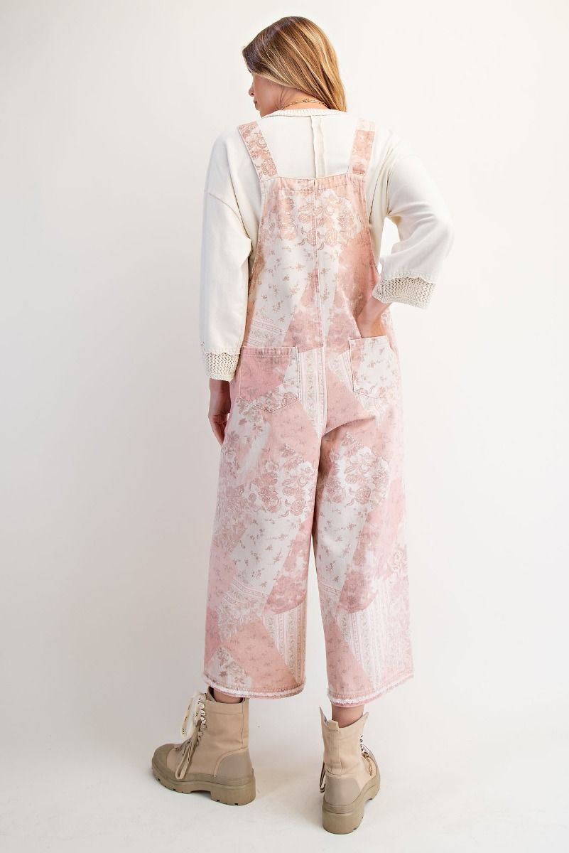 Vintage Patchwork Printed Twill Overalls By Easel