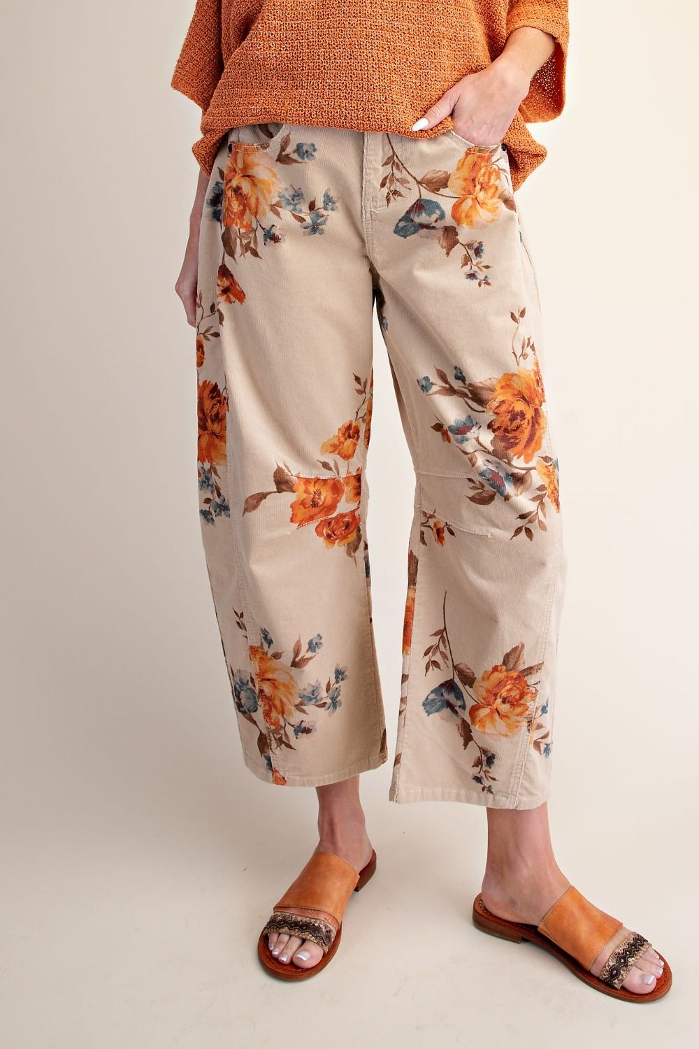 Autumn Bloom Barrel Pants By Easel