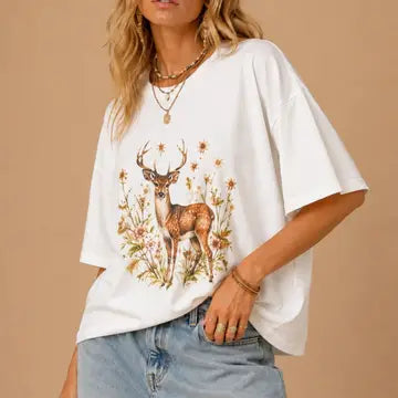 Wildflower Whispers Botanical Print Tee