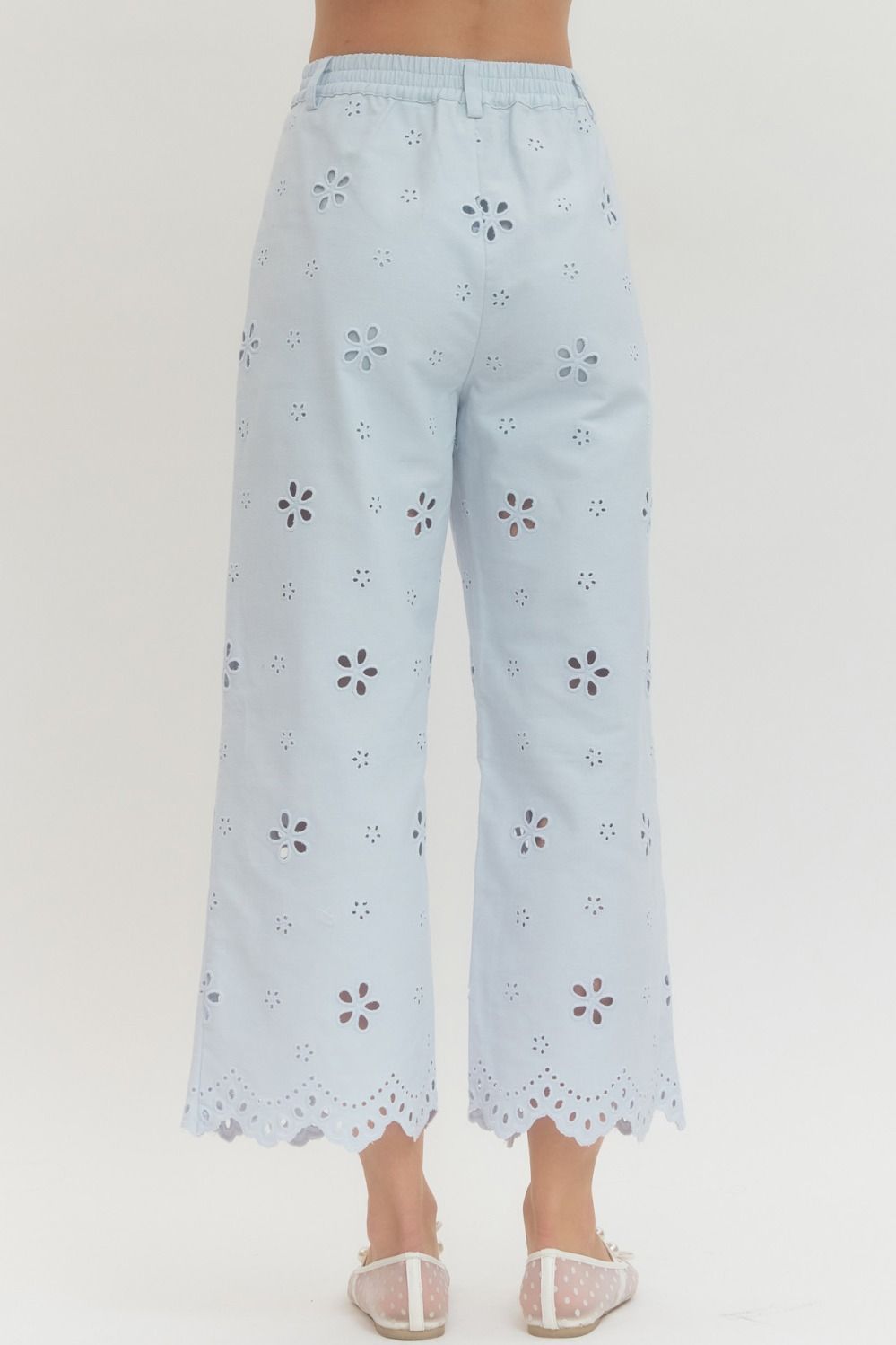 Blueberry Bloom Eyelet Pants By Entro