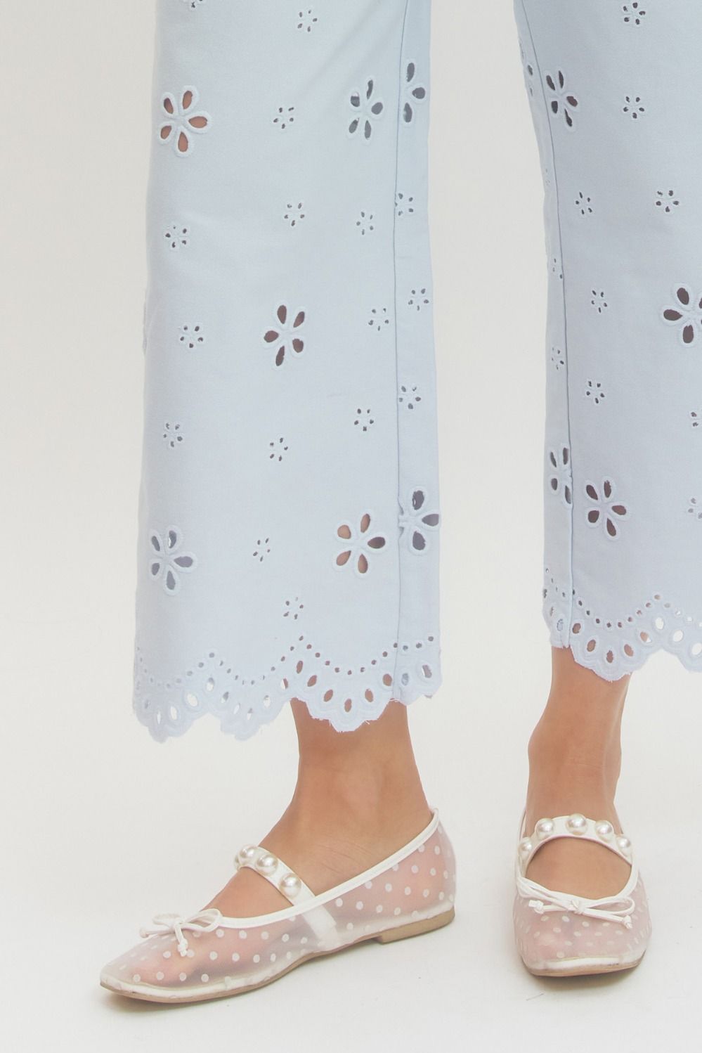 Blueberry Bloom Eyelet Pants By Entro