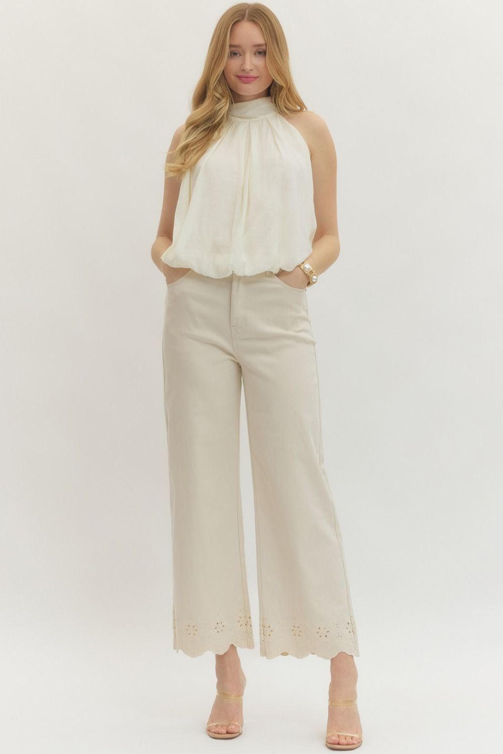 Graceful Day Eyelet Pants By Entro