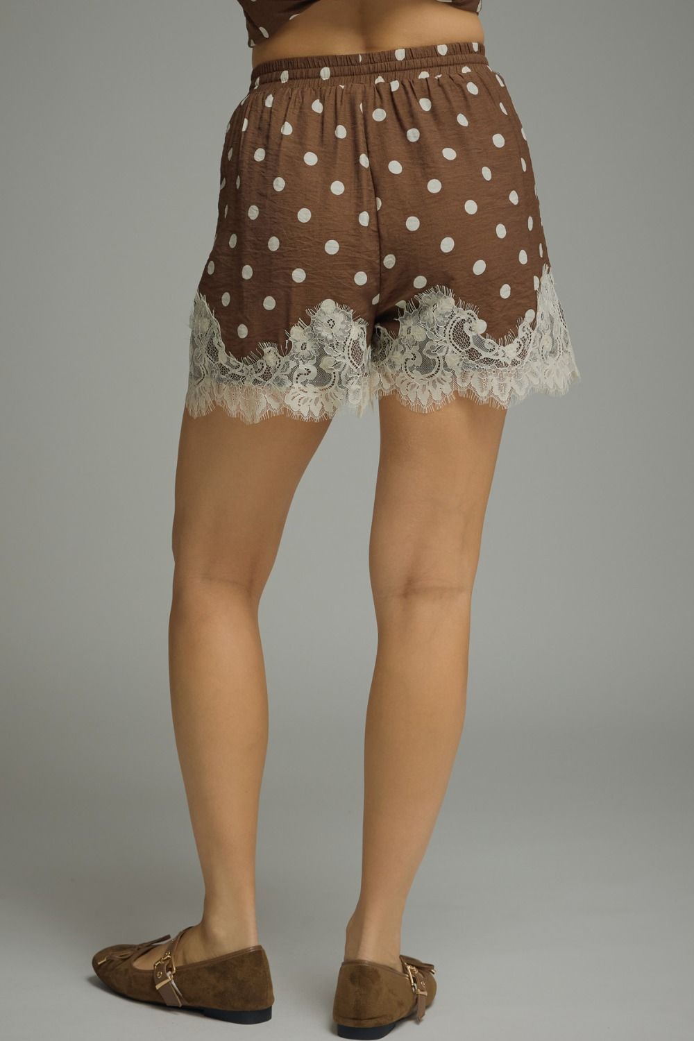 Women's boutique polka dot shorts with side pockets