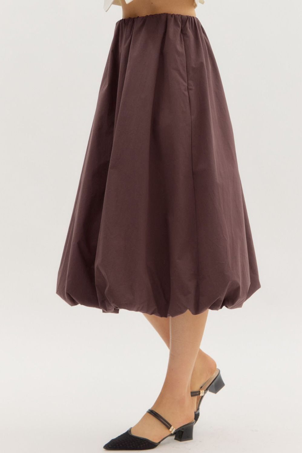 Bubble Hem Midi Skirt By Entro