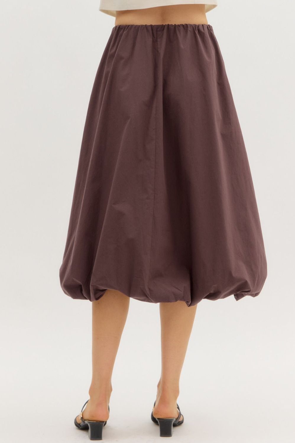 Bubble Hem Midi Skirt By Entro