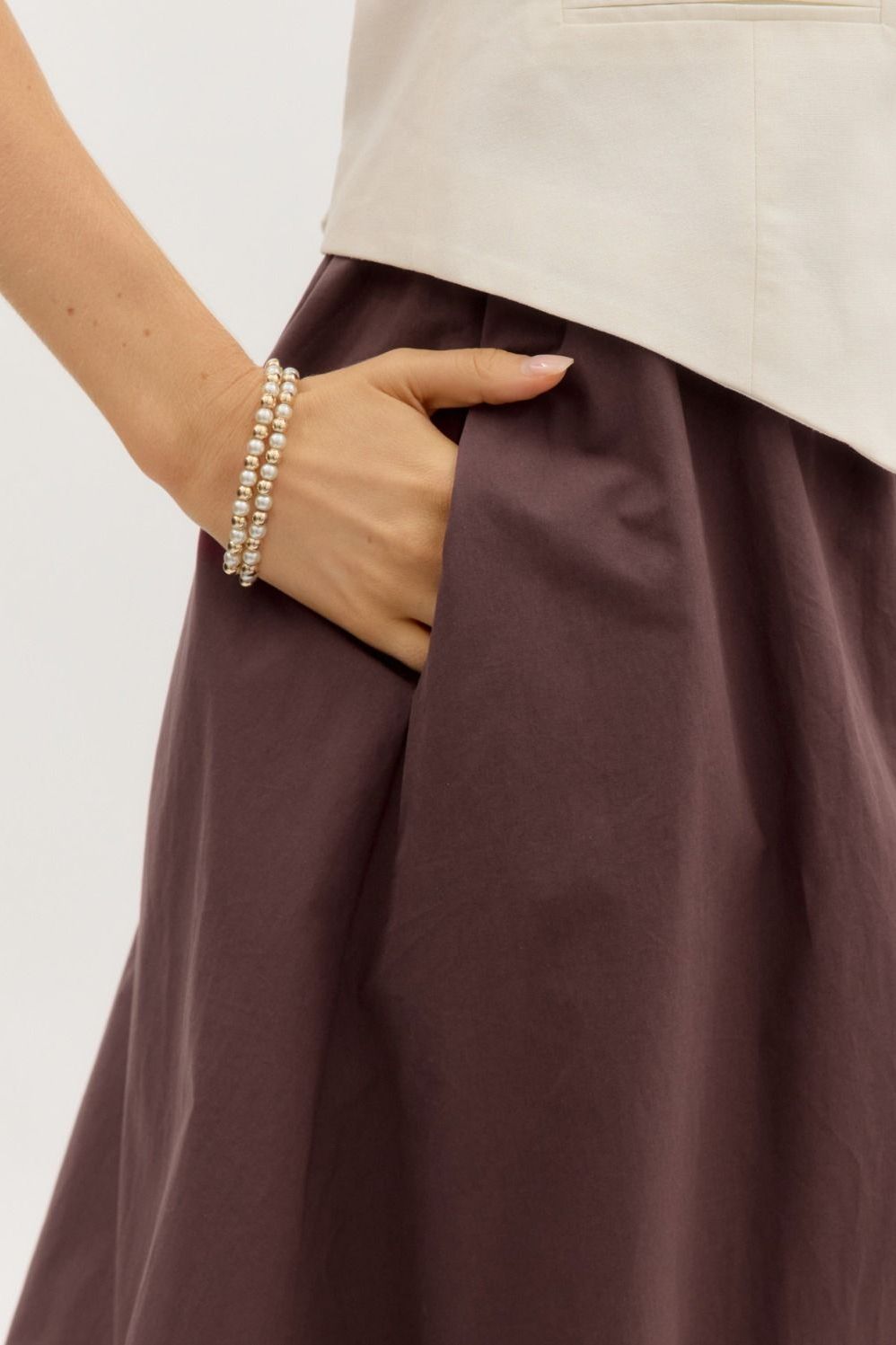 Bubble Hem Midi Skirt By Entro