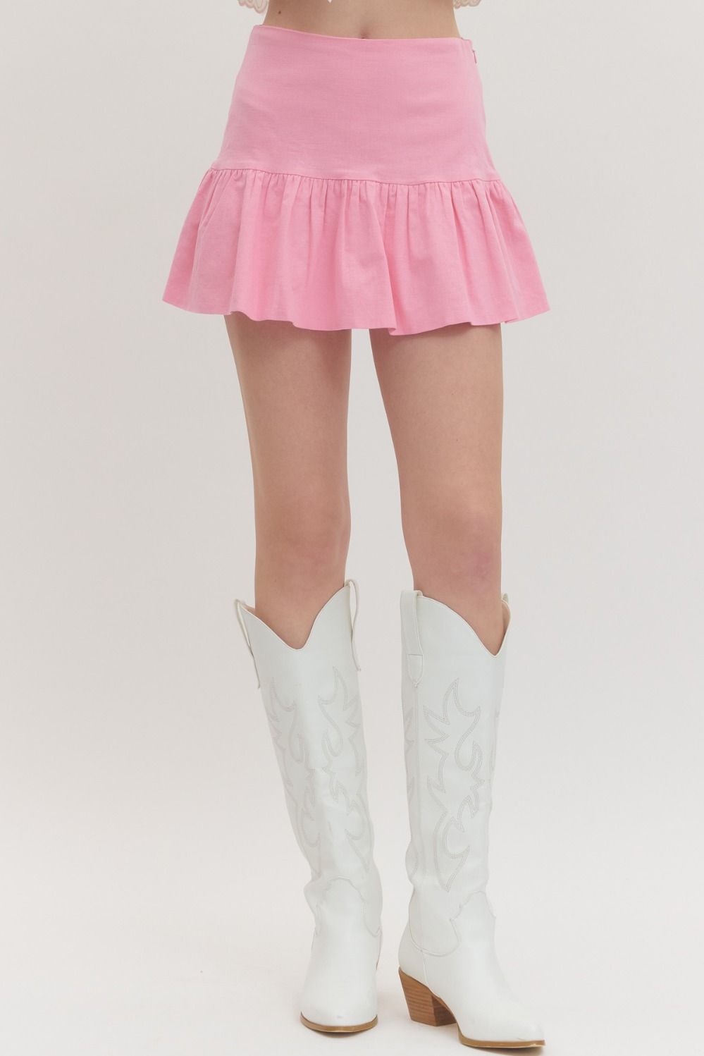 Blushing Belle Ruffle Hem Skort By Entro