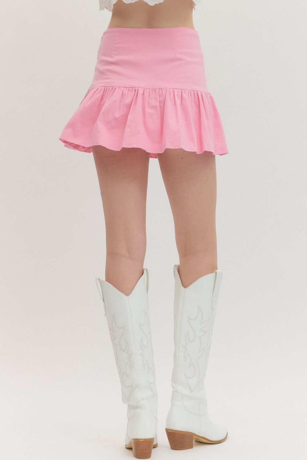 Blushing Belle Ruffle Hem Skort By Entro