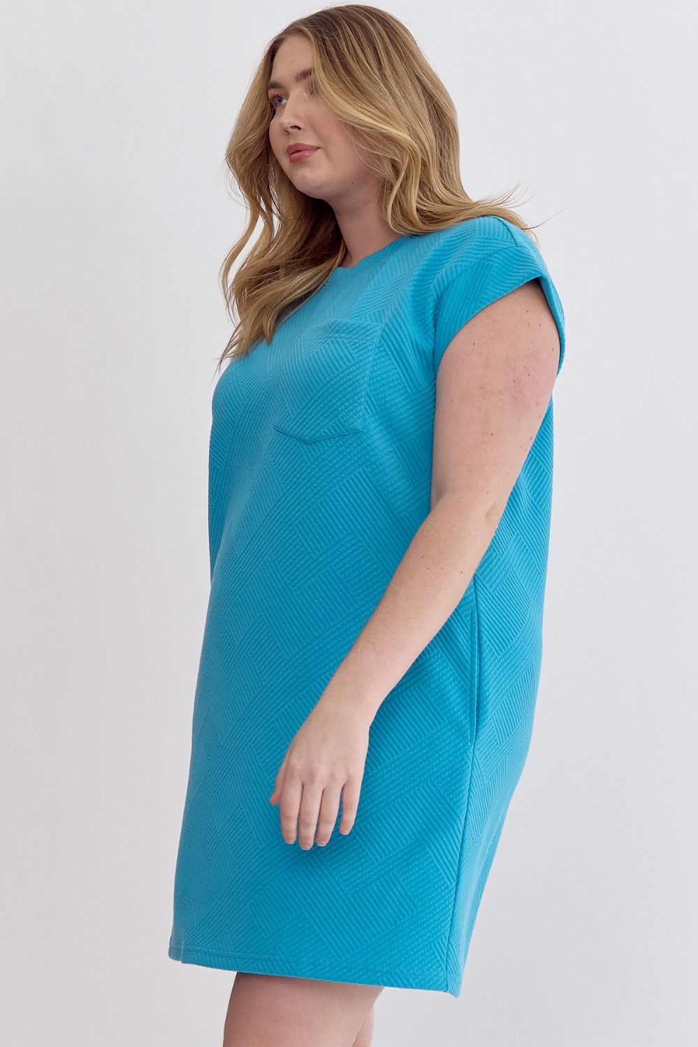 CURVE True Blue Texture Mini Dress By Entro