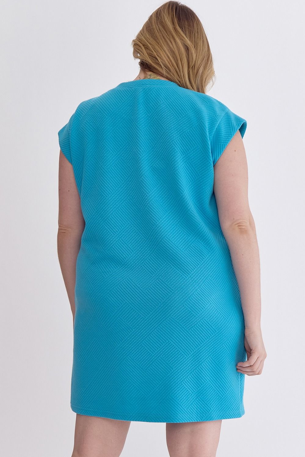 CURVE True Blue Texture Mini Dress By Entro
