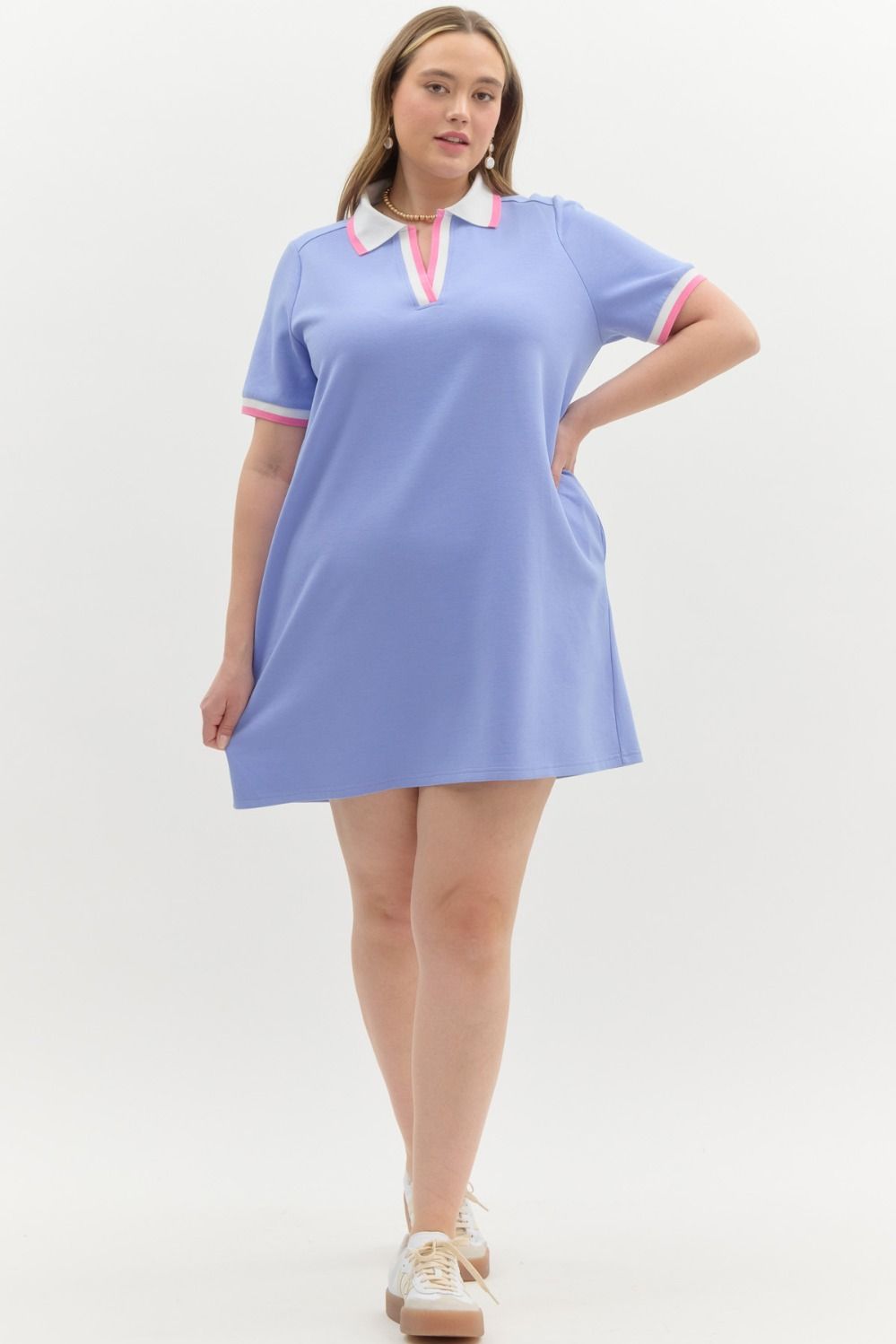 CURVE Periwinkle Perfect Polo Mini Dress By Entro