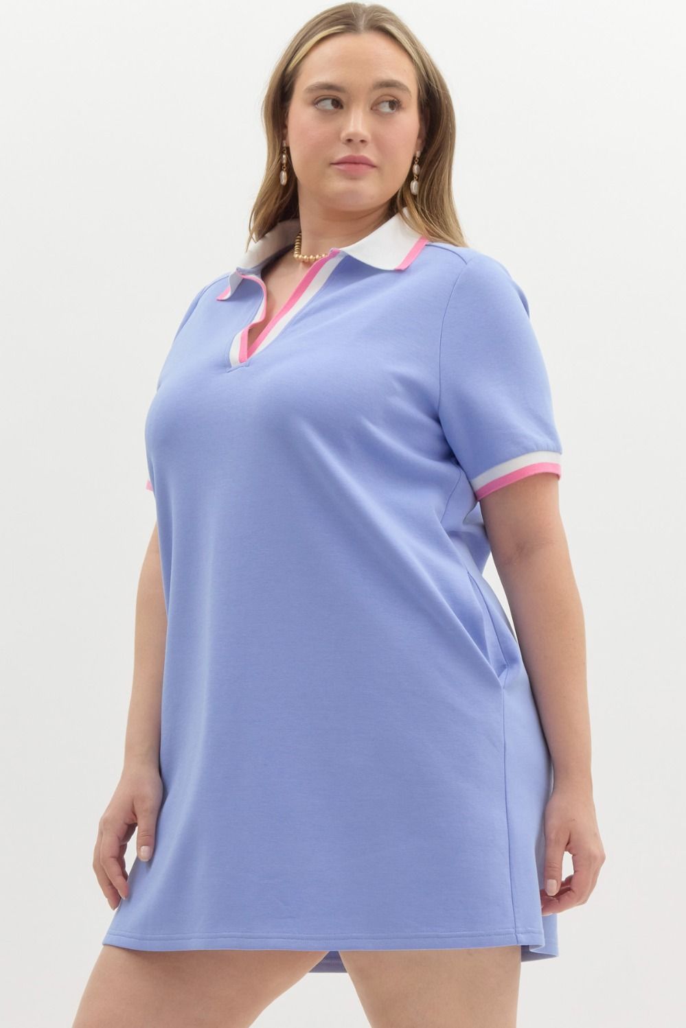 CURVE Periwinkle Perfect Polo Mini Dress By Entro
