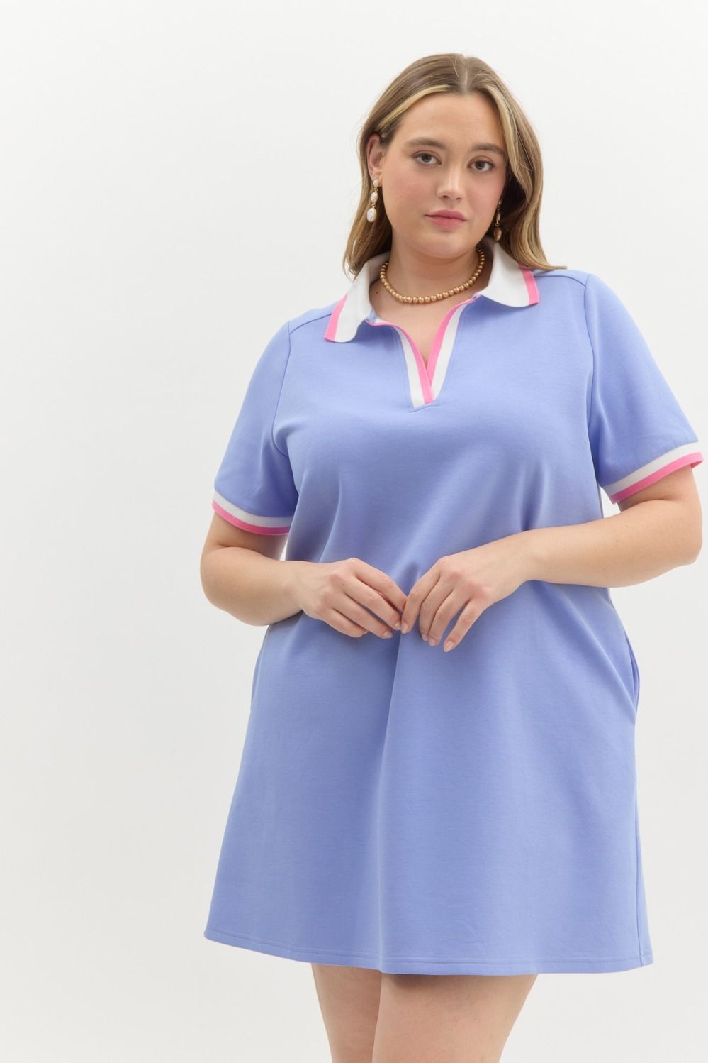 CURVE Periwinkle Perfect Polo Mini Dress By Entro