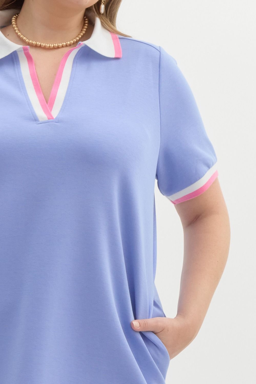 CURVE Periwinkle Perfect Polo Mini Dress By Entro