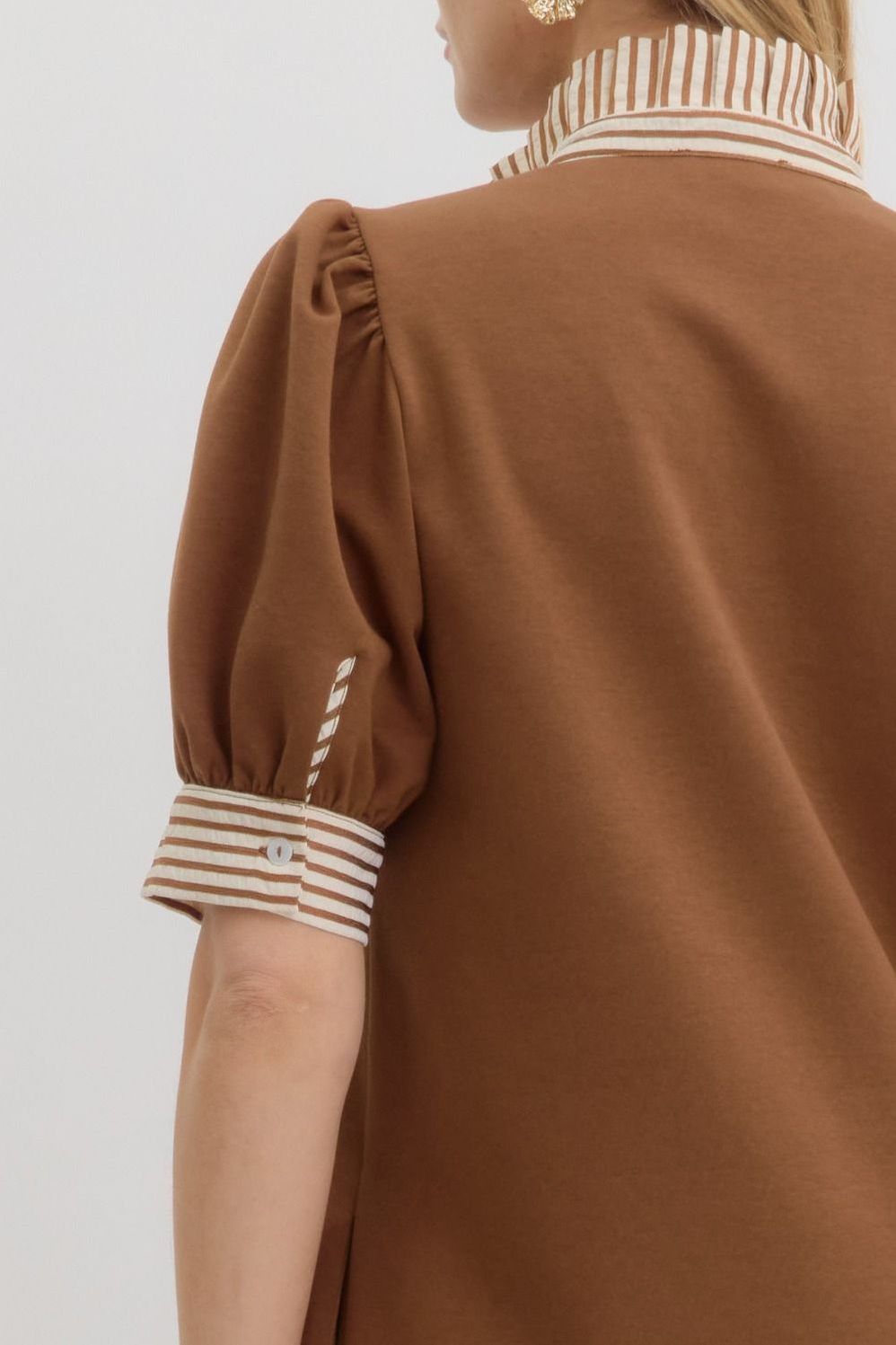 Ruffle Neck Pullover Polo Dress By Entro