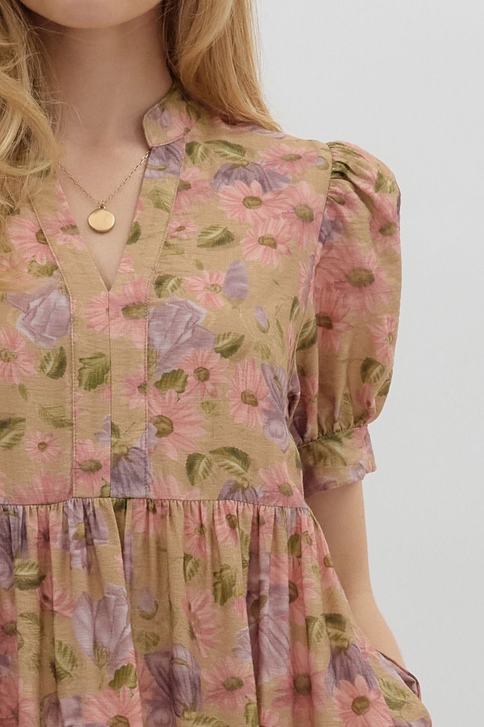 Vintage Floral Print Midi Dress By Entro