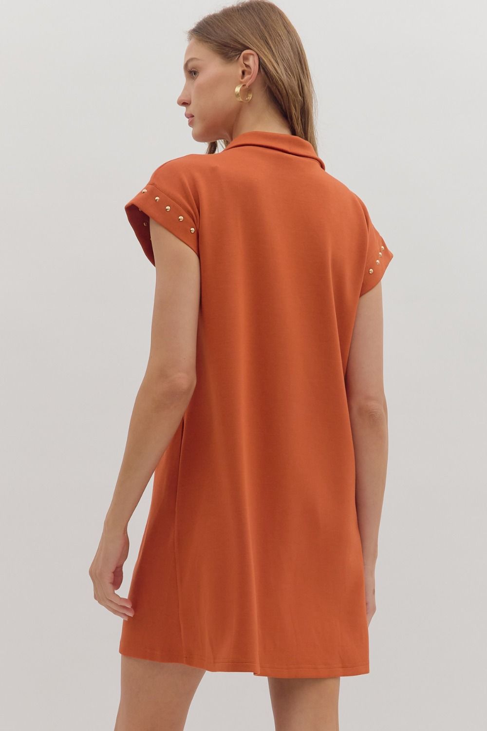 Cap Sleeve Mini Studded Dress By Entro