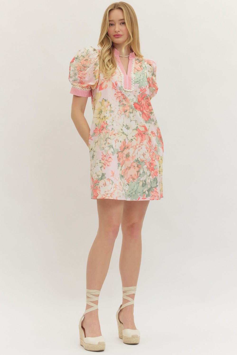 Southern Belle Blooms Mini Dress By Entro