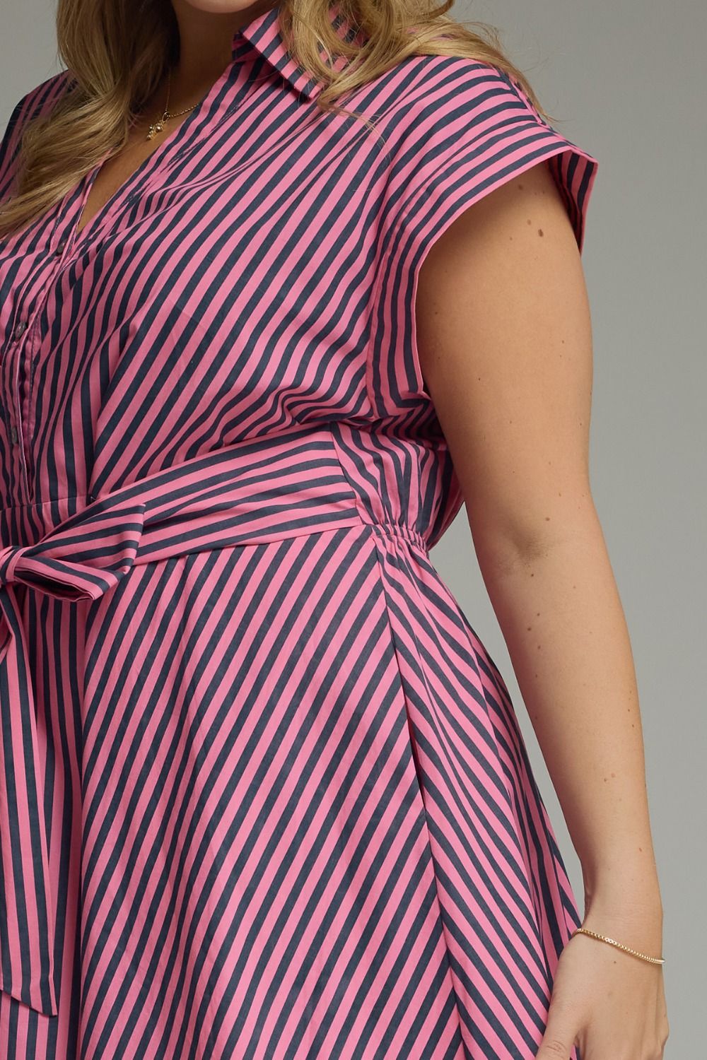 Plus Size Madison Stripe Midi Dress By Entro