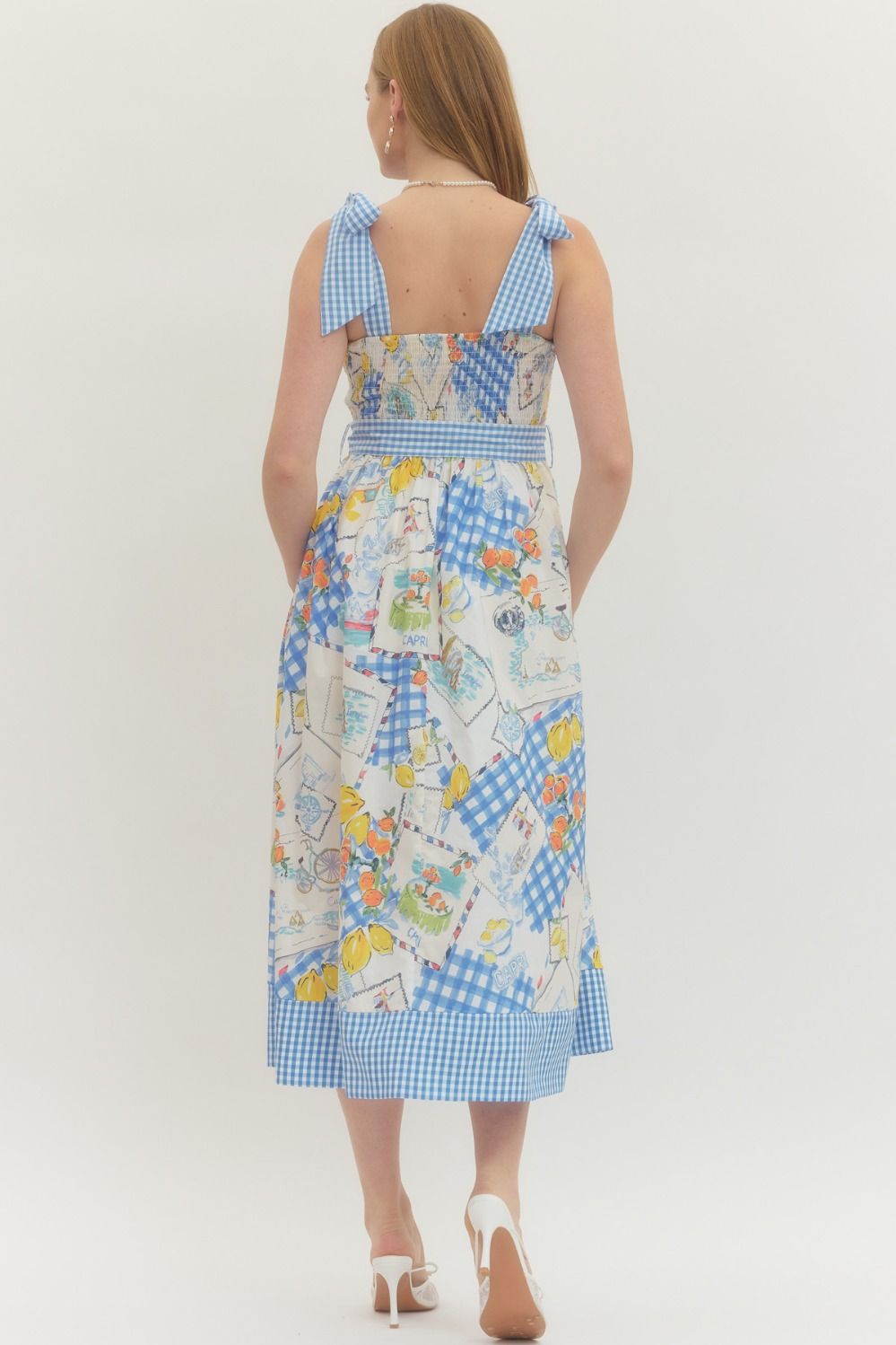 Capri Postcard Midi Dress By Entro