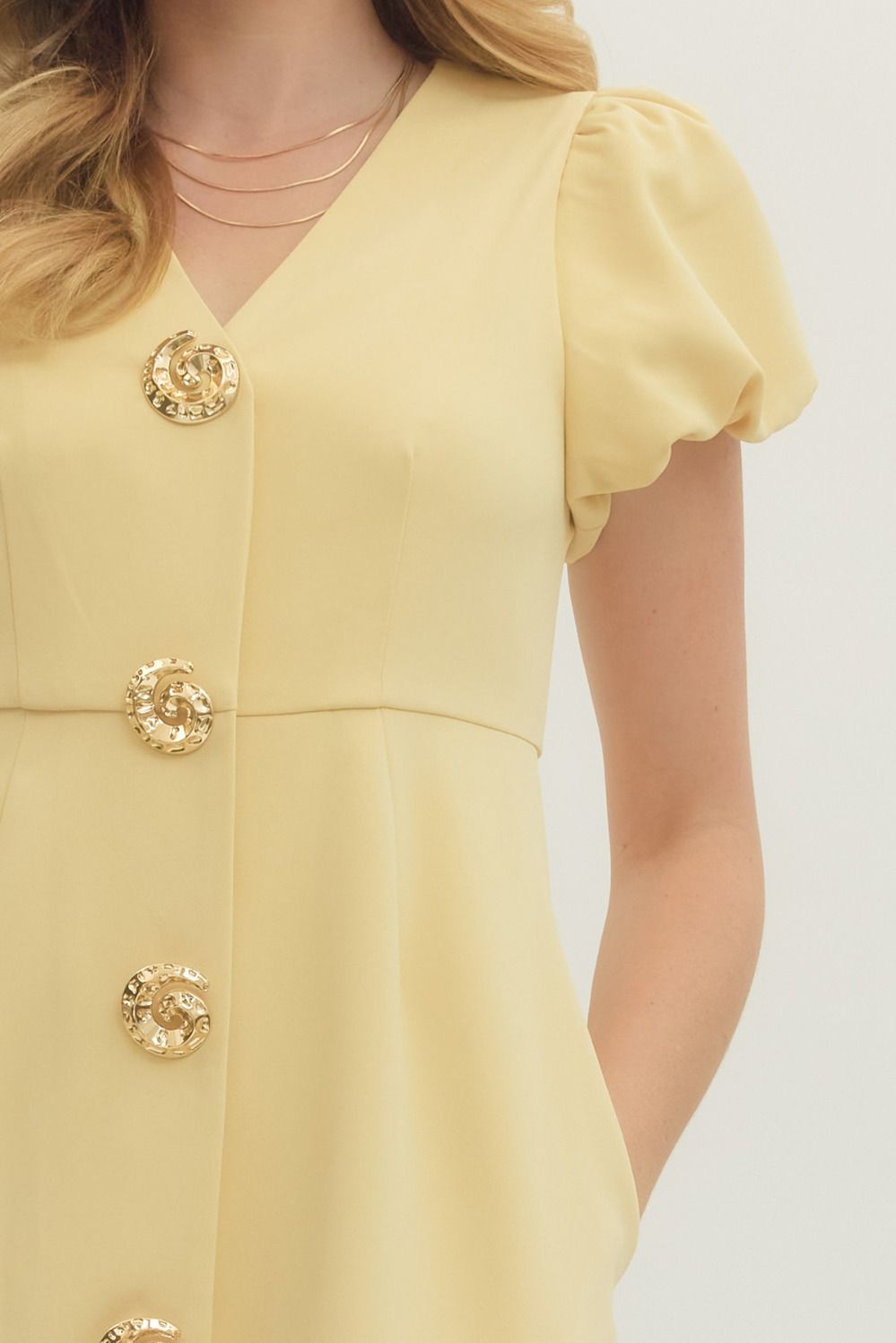gold button midi dress Belted Midi Dress With Gold Buttons