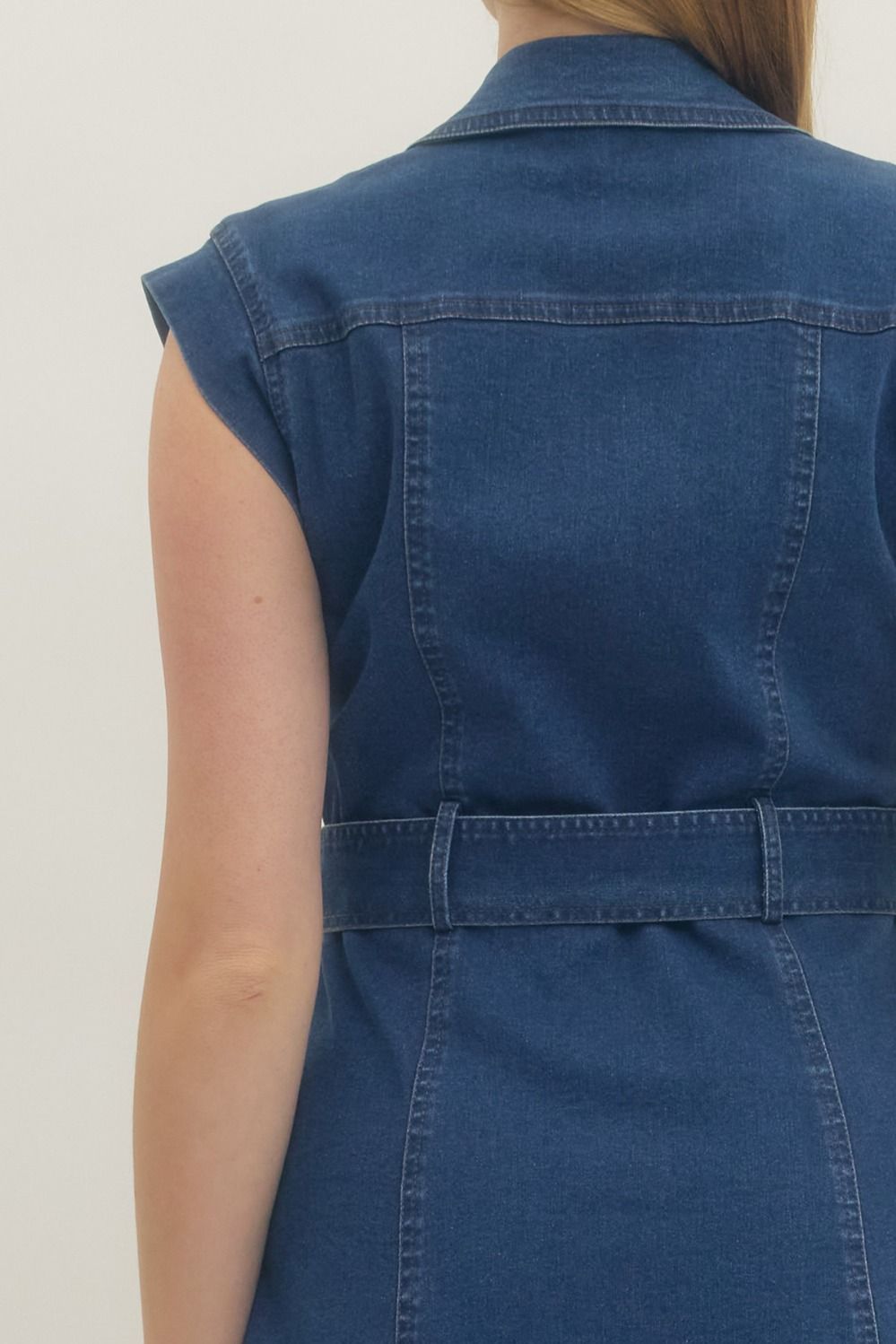 Classic Denim Button Front Mini Dress By Entro