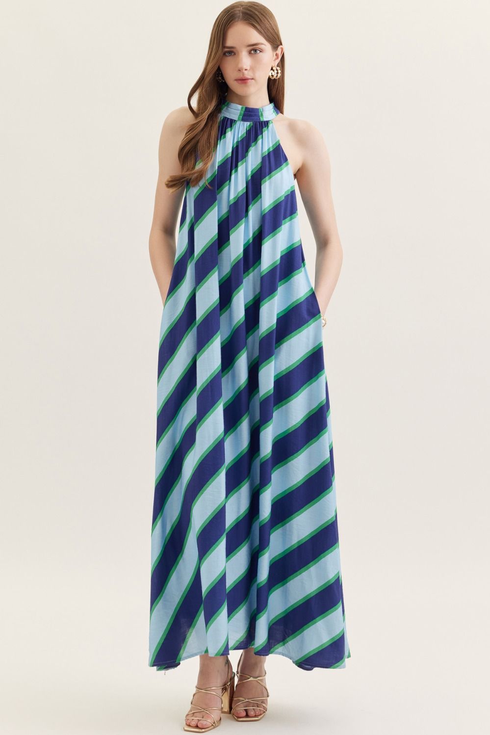 Coastal Current Maxi Dress By Entro