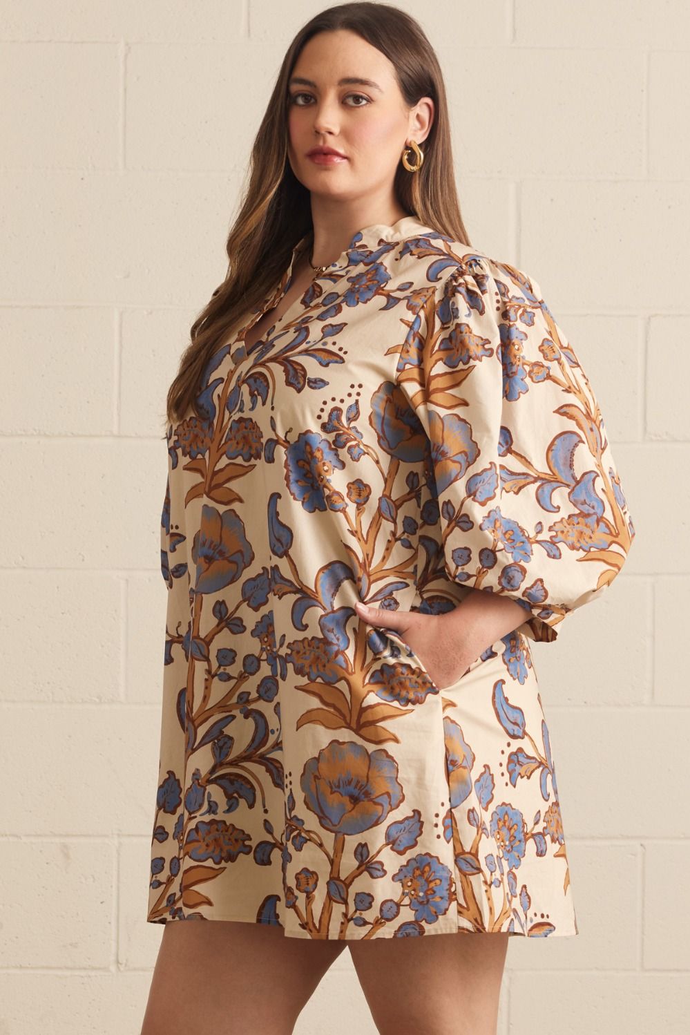Honey Floral Puff Sleeve Dress – Plus Size