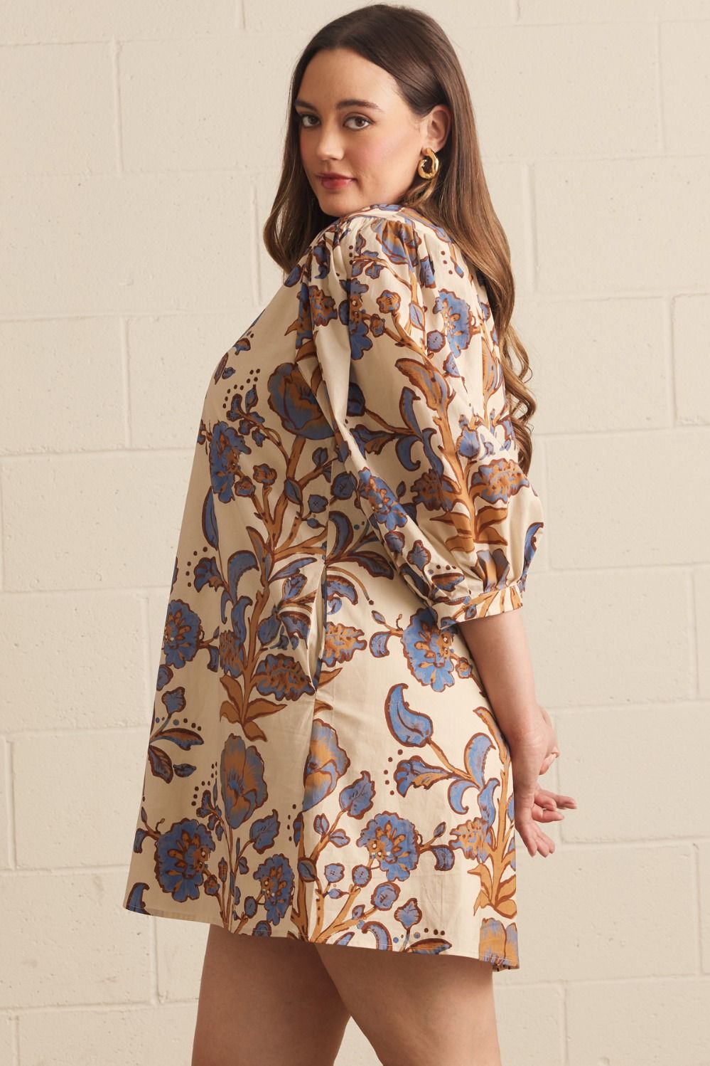 Honey Floral Puff Sleeve Dress – Plus Size